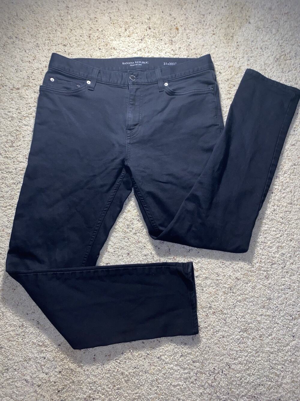 Banana Republic Traveler Jeans Mens 31 30 Black Slim Fit Stretch Denim Pants